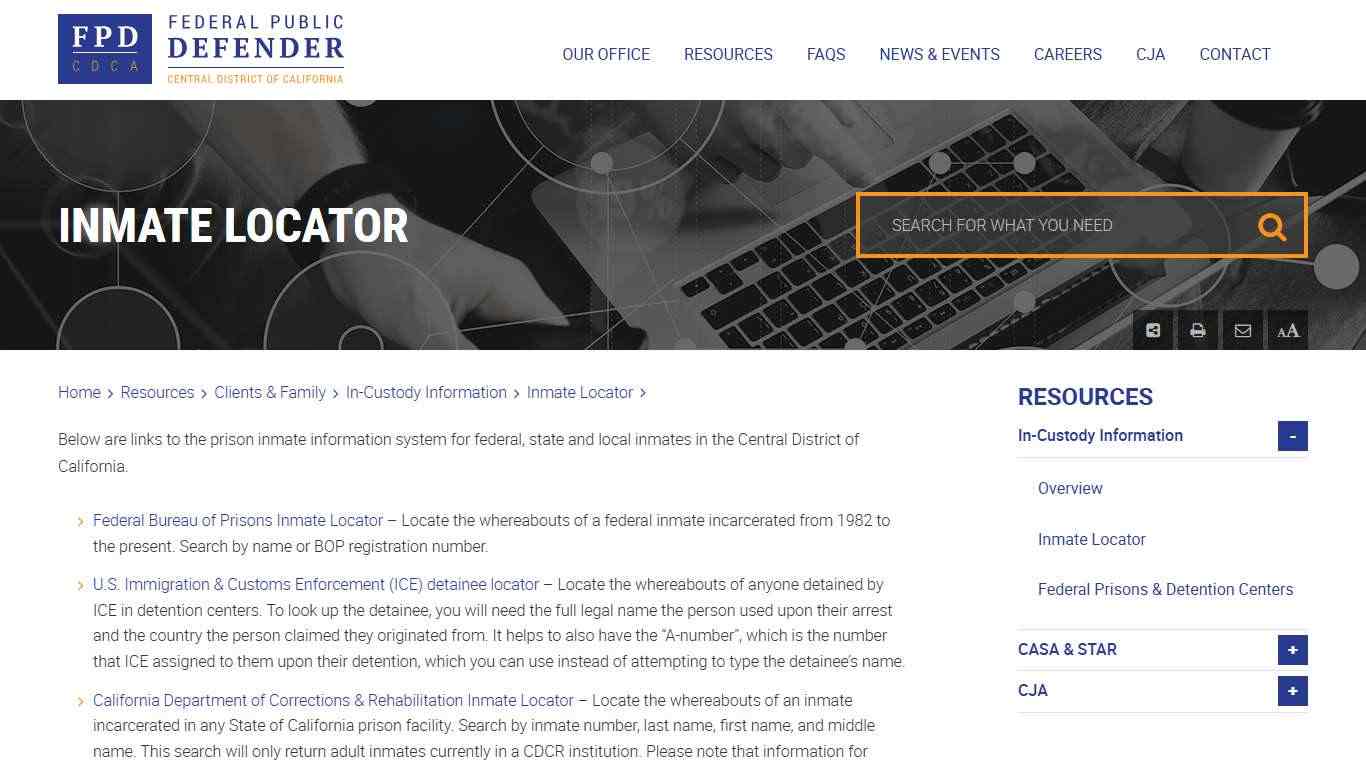 Inmate Locator - FPDCDCA